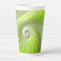 Abstract Modern Lime Green Spiral Fractal