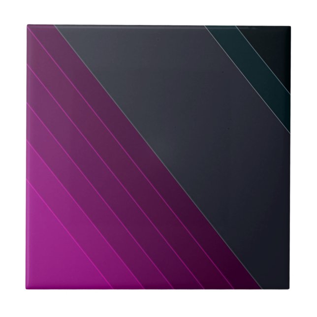 Abstract modern lined lines striped stripe dark pl tile (Front)