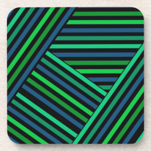 Abstract modern lined lines striped stripe navy gr coaster