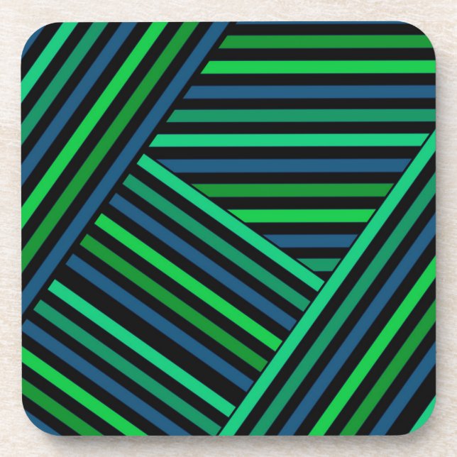 Abstract modern lined lines striped stripe navy gr coaster (Front)