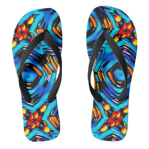 Abstract modern liquid modern liquify waves blue jandals