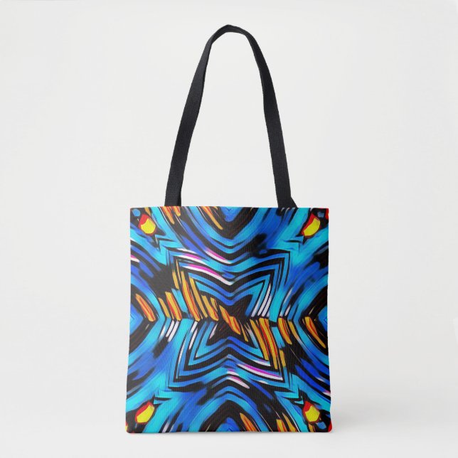 Abstract modern liquid modern liquify waves blue n tote bag (Front)