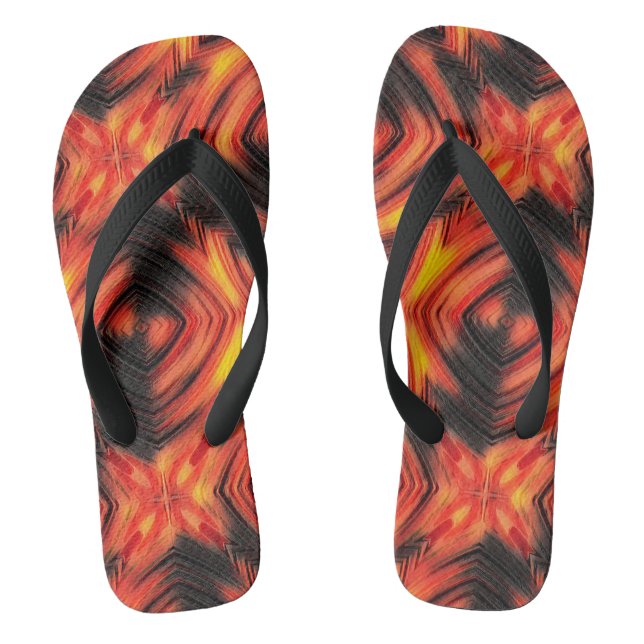 Abstract modern liquid modern liquify waves brown jandals (Footbed)