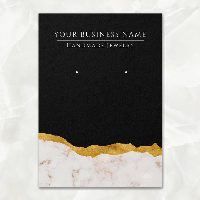 Abstract Modern Marble Gold Earring Display Cards (Creator Uploaded)