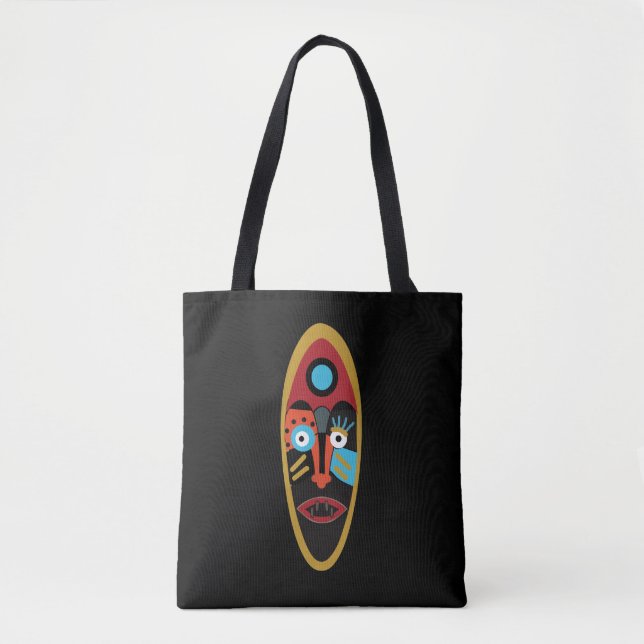 abstract modern mask art tote bag (Front)