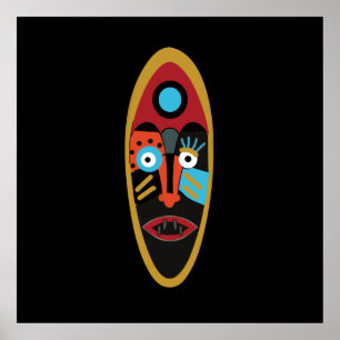 abstract modern mask poster