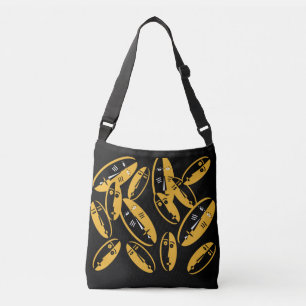Abstract modern masks pattern crossbody bag