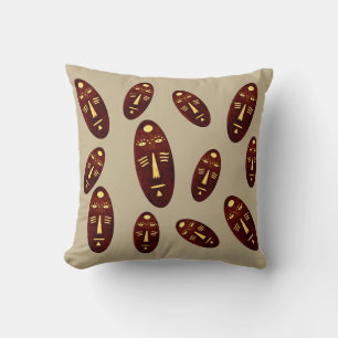 abstract modern masks pattern cushion