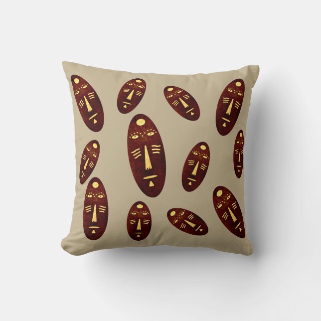 abstract modern masks pattern cushion (Front)