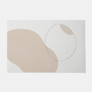abstract modern minimalist beige doormat