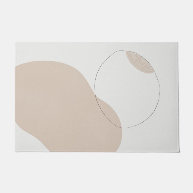 abstract modern minimalist beige doormat (Front)