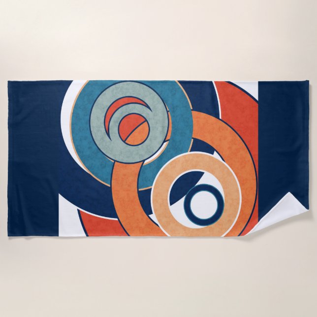 Abstract modern minimalistic art landscape geo beach towel (Front)