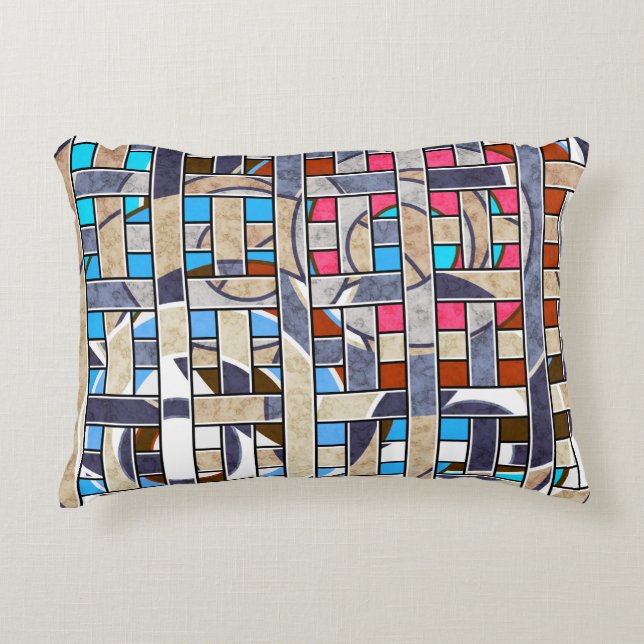 Abstract modern minimalistic art landscape geo decorative cushion (Front)