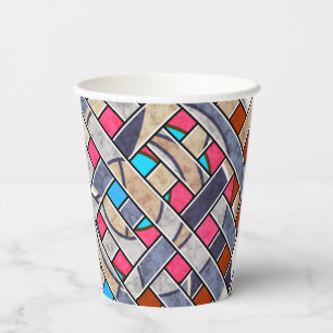 Abstract modern minimalistic art landscape geo paper cups