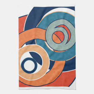 Abstract modern minimalistic art landscape geo tea towel