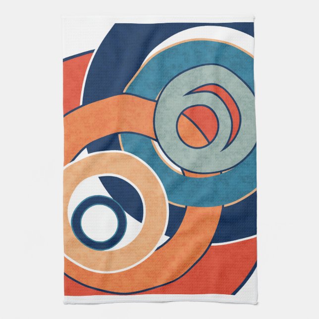 Abstract modern minimalistic art landscape geo tea towel (Vertical)