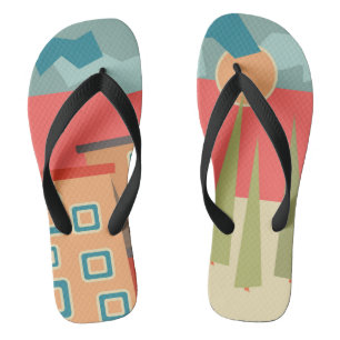 Abstract modern minimalistic art landscape geometr jandals