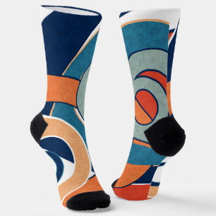 Abstract modern minimalistic art landscape geometr socks