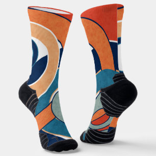 Abstract modern minimalistic art landscape geometr socks