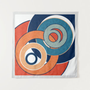 Abstract modern minimalistic art landscape geometr tapestry