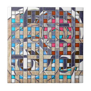 Abstract modern minimalistic art landscape geometr tile