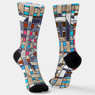 Abstract modern minimalistic art landscape   socks