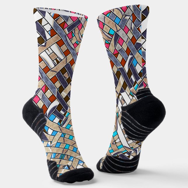 Abstract modern minimalistic art landscape  socks (Angled)