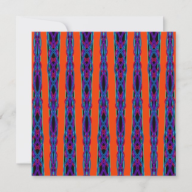 Abstract Modern Mirrored Duel Ribbon Line Art Card (Front)