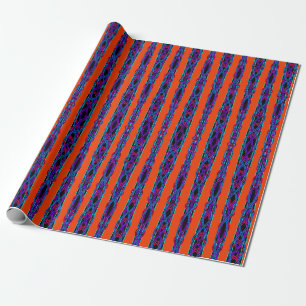 Abstract Modern Mirrored Duel Ribbon Line Art Wrapping Paper