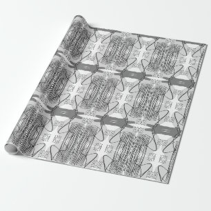 Abstract Modern Monotone Black and White Boho Wrapping Paper