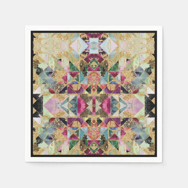 Abstract modern moroccan asian ornamental decor tr napkin (Front)