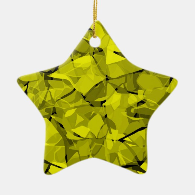 Abstract modern mosaic crystal tile pattern print ceramic tree decoration (Front)