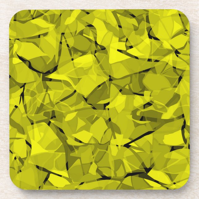 Abstract modern mosaic crystal tile pattern print coaster (Front)