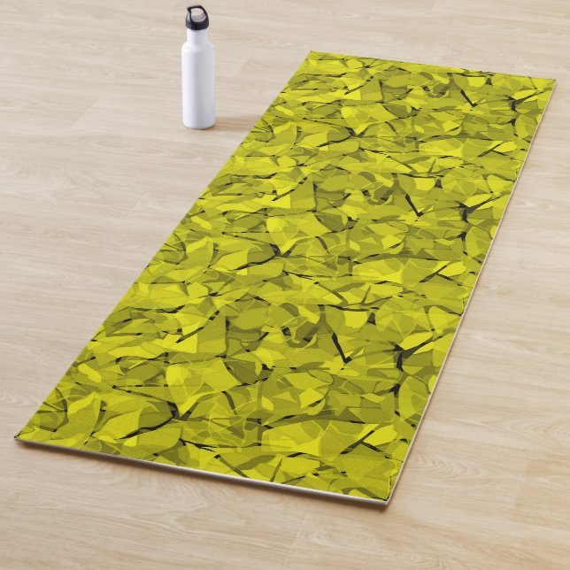 Abstract modern mosaic crystal tile pattern print yoga mat (In Situ)