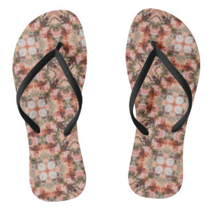 Abstract modern mosaic kaleidoscopic tile pattern jandals