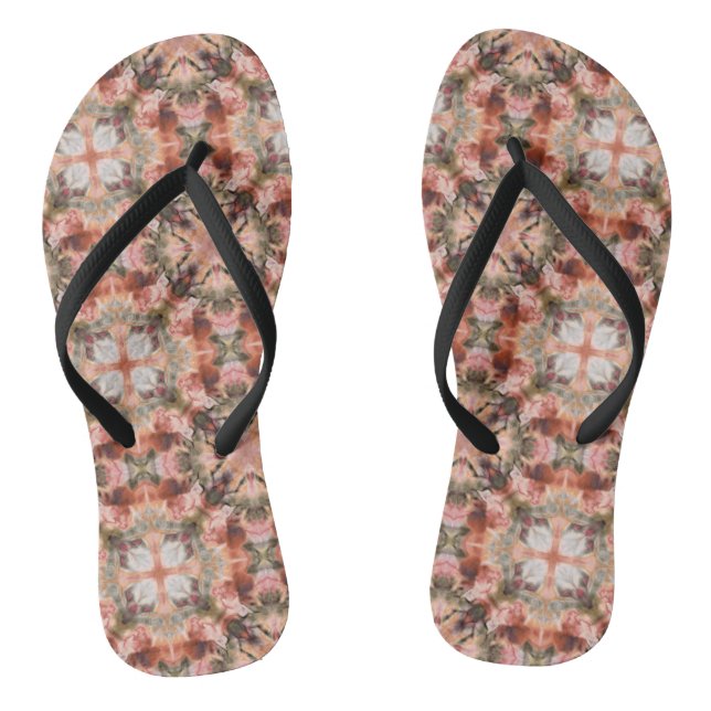 Abstract modern mosaic kaleidoscopic tile pattern jandals (Footbed)