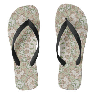 Abstract modern mosaic kaleidoscopic tile pattern jandals