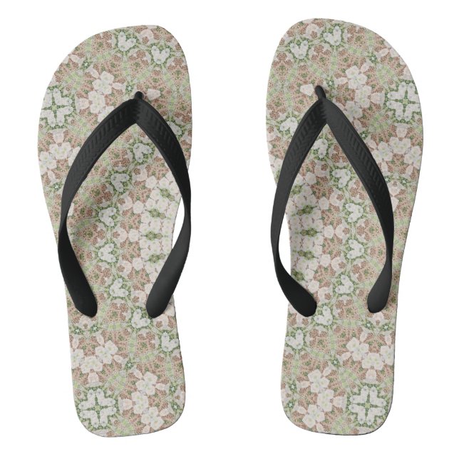 Abstract modern mosaic kaleidoscopic tile pattern jandals (Footbed)