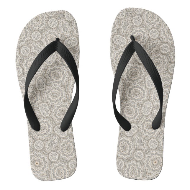 Abstract modern mosaic kaleidoscopic tile pattern jandals (Footbed)