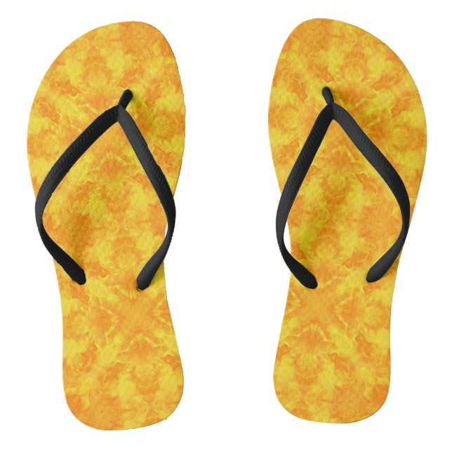 Abstract modern mosaic kaleidoscopic tile pattern jandals (Footbed)