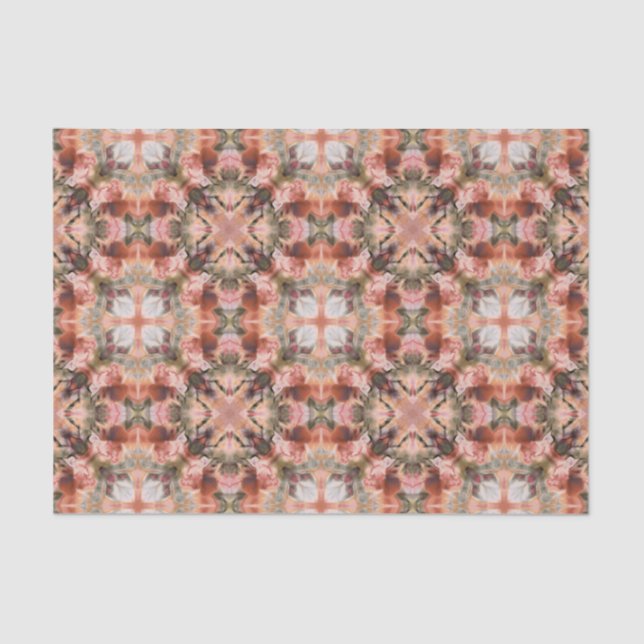 Abstract modern mosaic kaleidoscopic tile pattern tissue paper (Front)