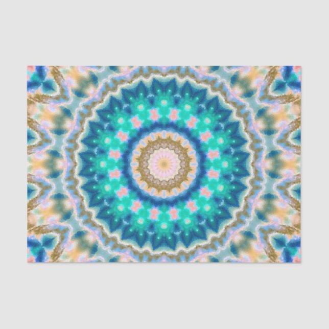 Abstract modern mosaic kaleidoscopic tile pattern tissue paper (Front)