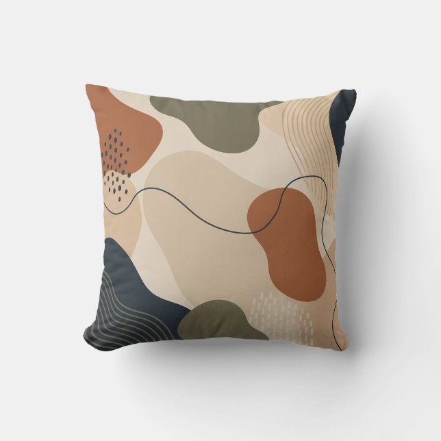 Abstract Modern Organic Shapes Pillow Gift Decor (Front)