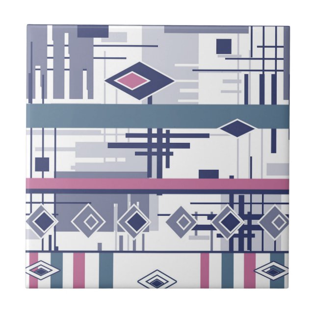 Abstract modern ornament geometric elements vintag tile (Front)