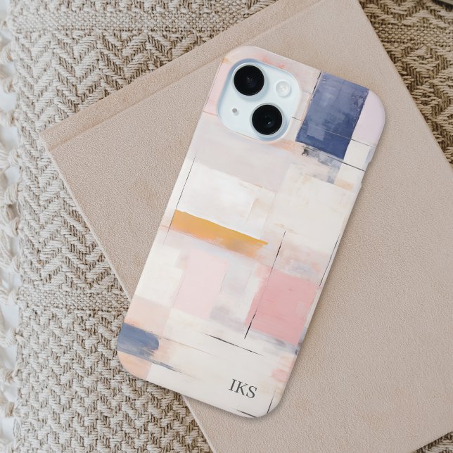 Abstract Modern Pastel Pattern Monogram Case-Mate iPhone Case (Creator Uploaded)
