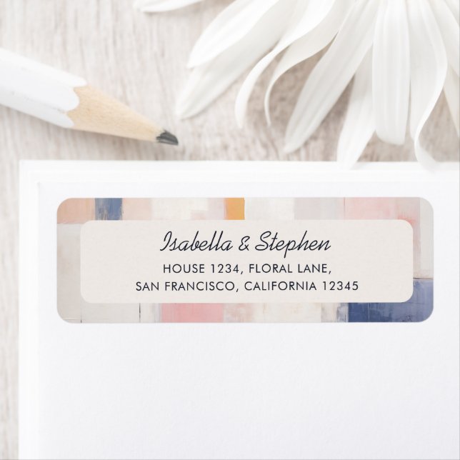 Abstract Modern Pastel Pattern Return Address (Insitu)