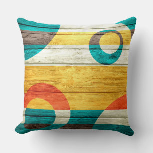 Abstract Modern Pastel Wood Cushion