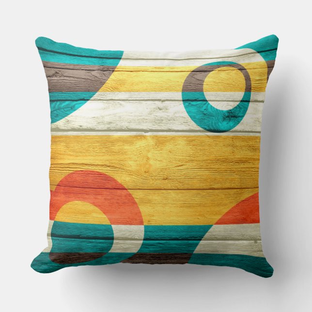 Abstract Modern Pastel Wood Cushion (Front)