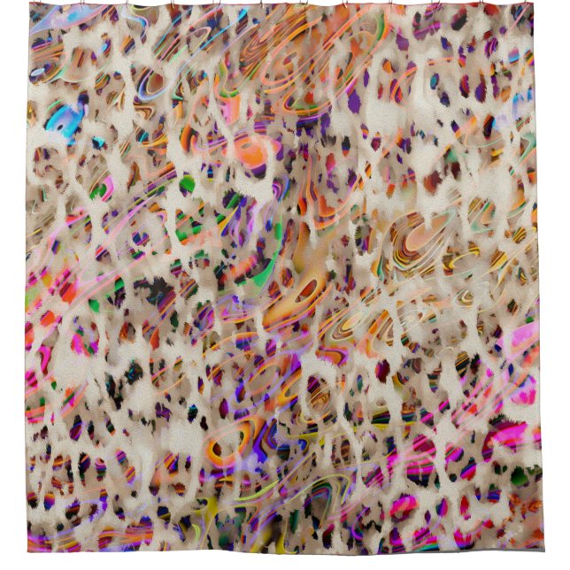 abstract modern pattern design with colourful effe shower curtain (Front)