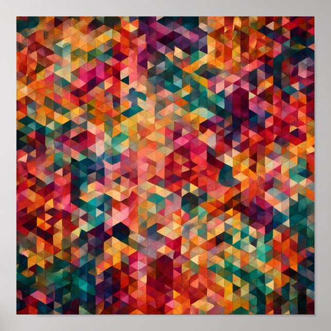 Abstract Modern Pattern: Vibrant Tessellation  Poster (Front)